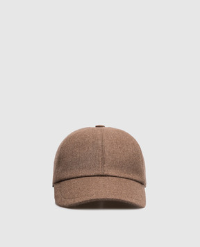Enrico Mandelli Brown wool and cashmere cap CAP4015804