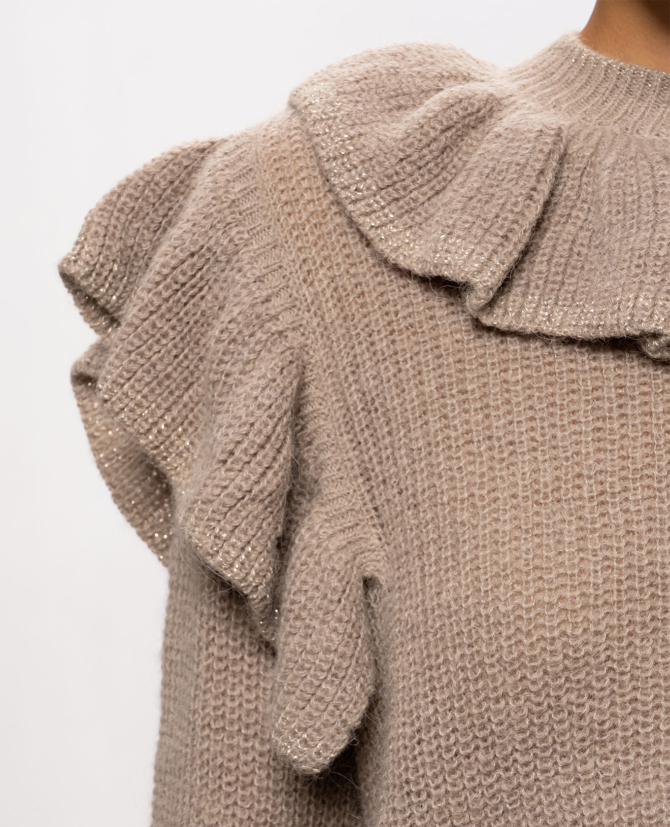 Brown sweater with ruffles Twinset 5