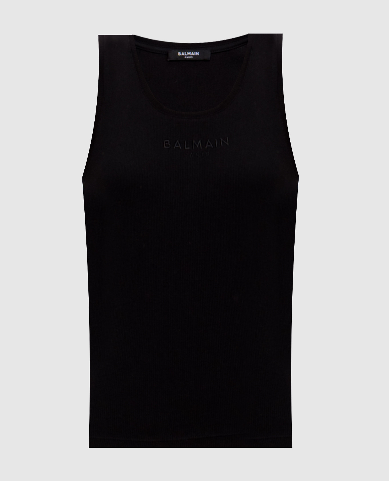 Black ribbed tank top