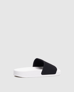 Dolce&Gabbana Children's black sliders with monogram logo DD0318AH0373940