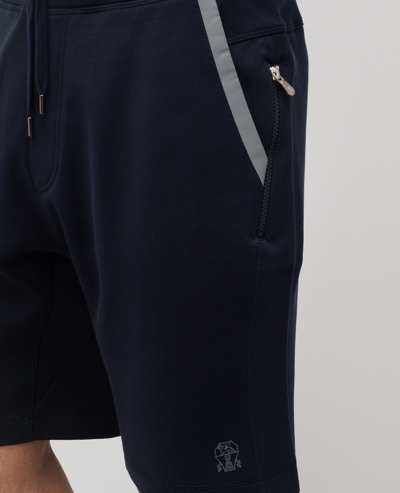 Blue shorts with logo print Brunello Cucinelli 5