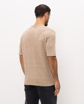 Cashmere&Whiskey Beige linen and silk T-shirt M54268085