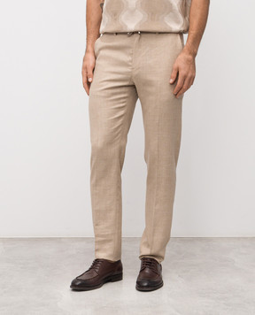 Stefano Ricci Beige linen, wool and silk pants M1T6100018B127HA