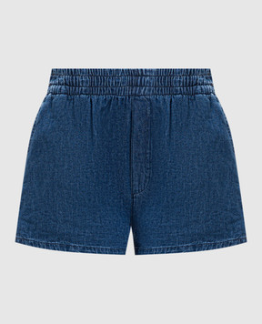 Dondup Blue denim shorts with monogram DP856DFE323DMC5