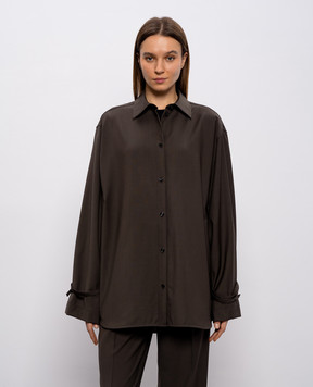 Toteme Brown wool shirt 261WRT0622FB0552