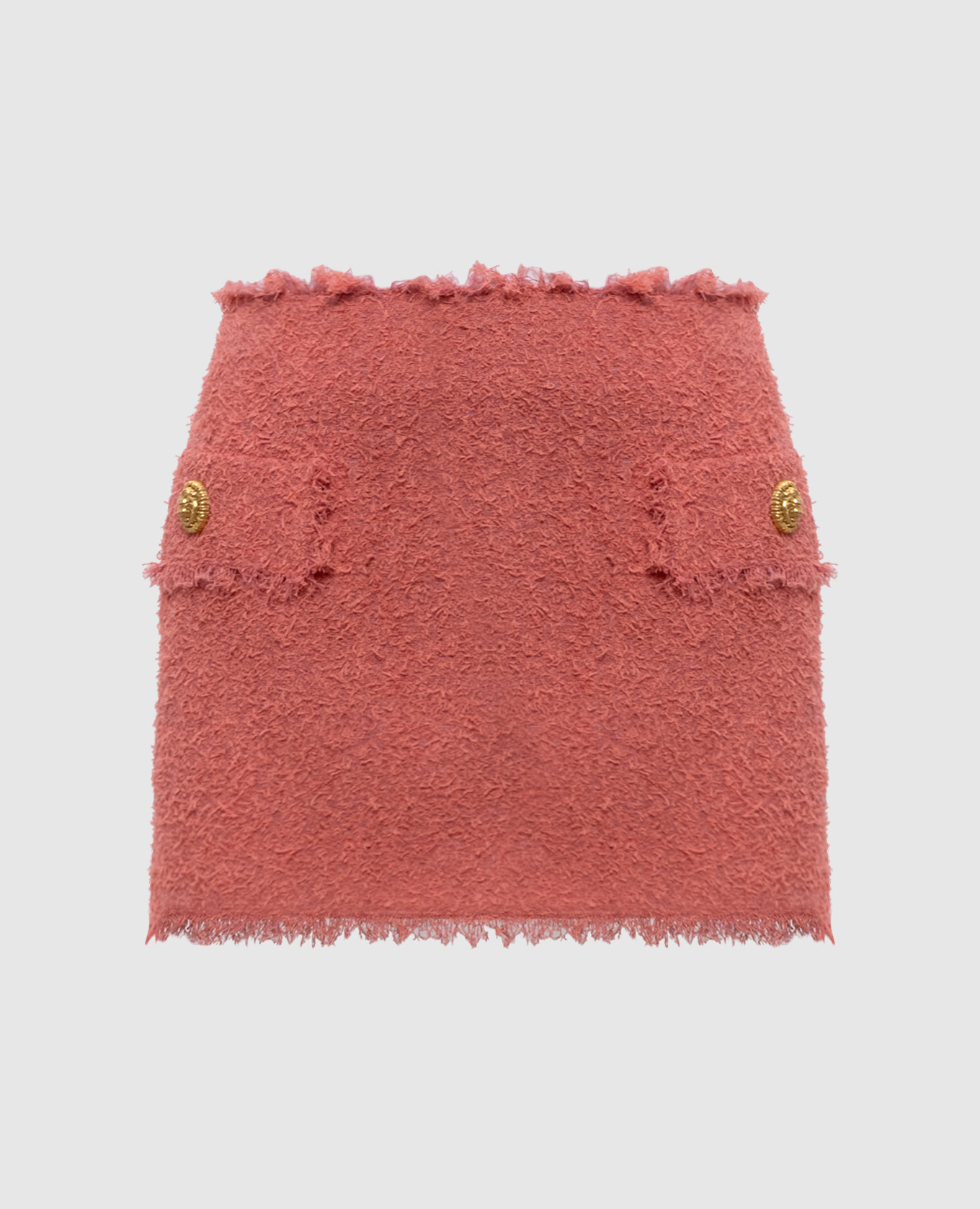 Pink tweed mini skirt with wool