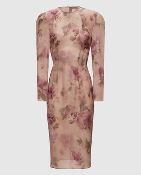 Magda Butrym Beige silk dress with floral print DRESS29230926