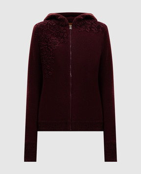 Ermanno Scervino Life Burgundy cardigan with wool and cashmere D494M706XJO