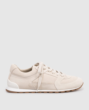 Brunello Cucinelli Beige suede sneakers MZSFG3231