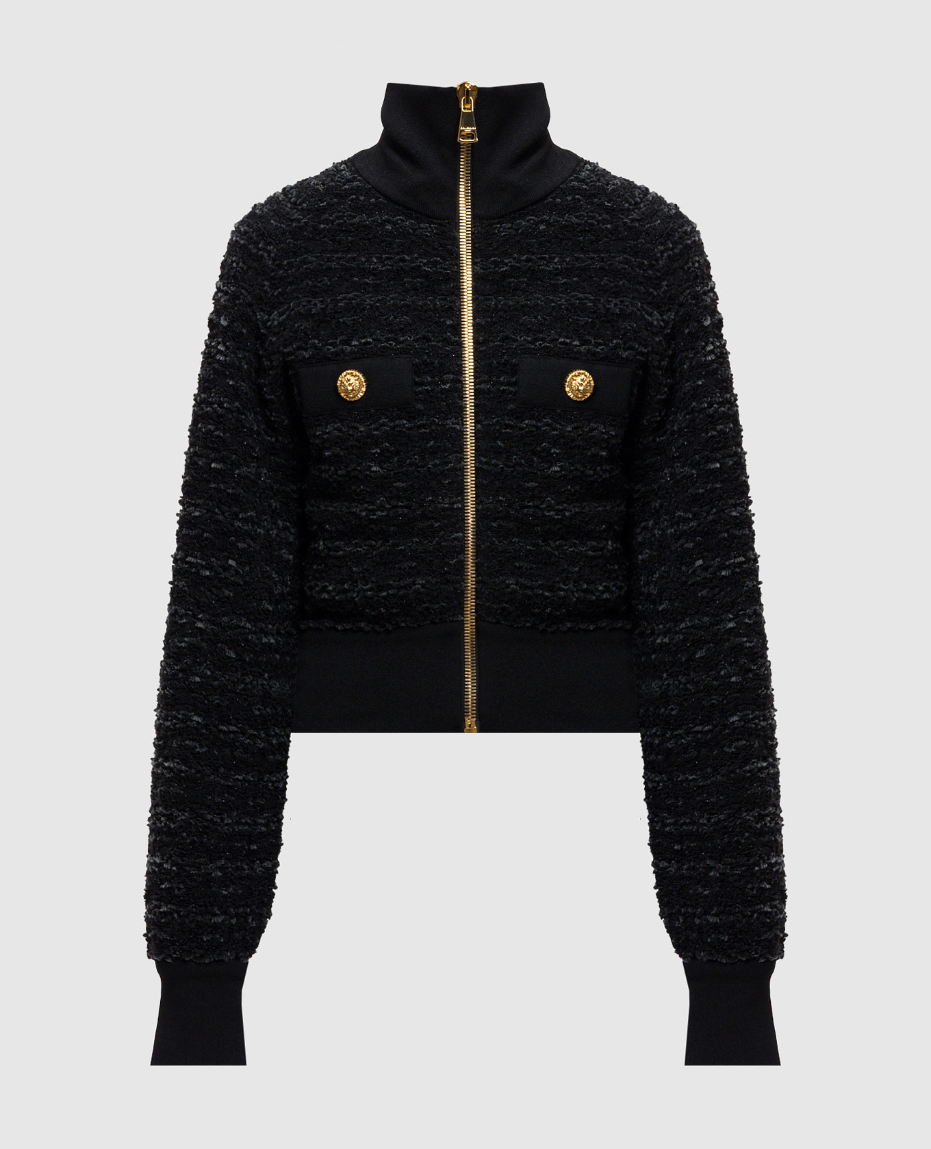 

Black tweed cardigan with hemp Balmain