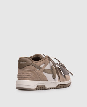 Off-White Out Of Office grey leather sneakers OMIA189S26LEA005