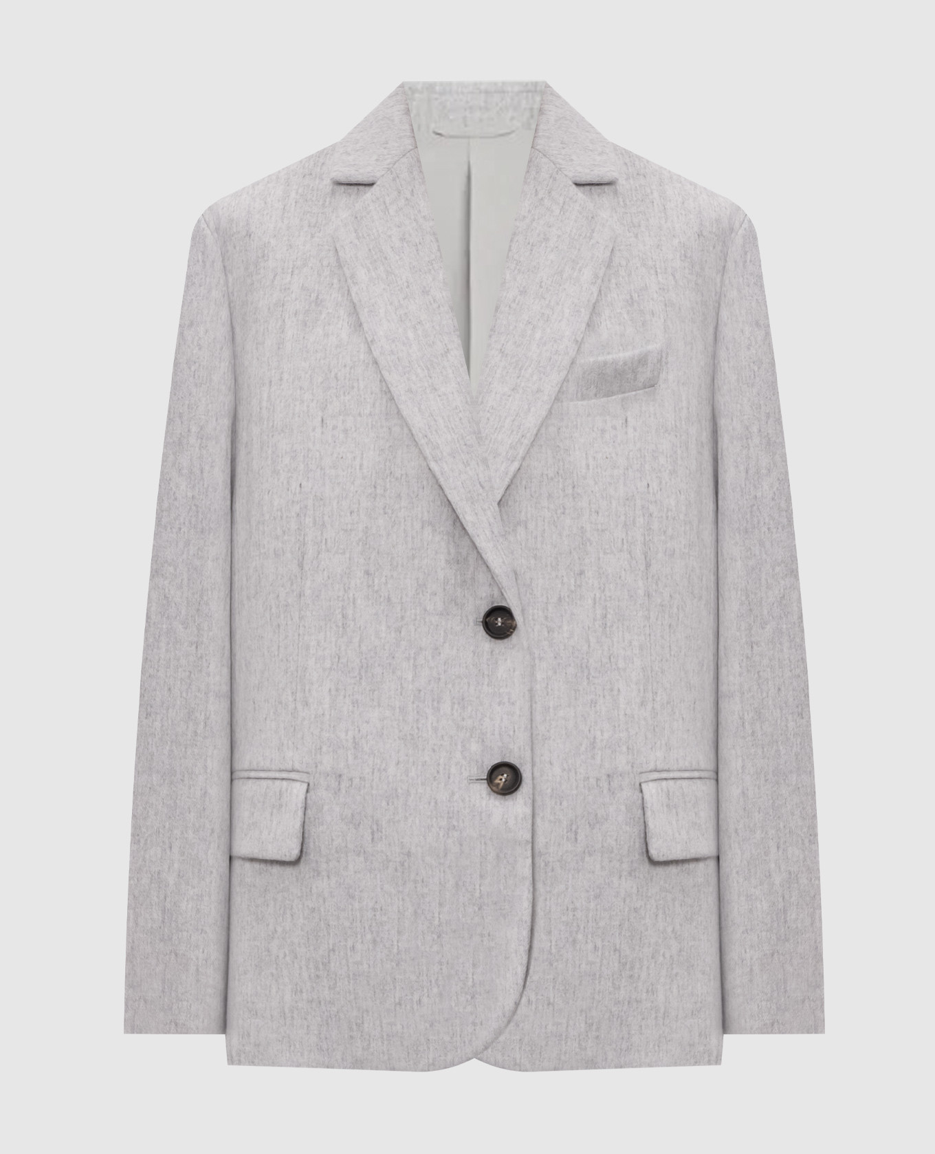 Gray wool jacket with monil chain