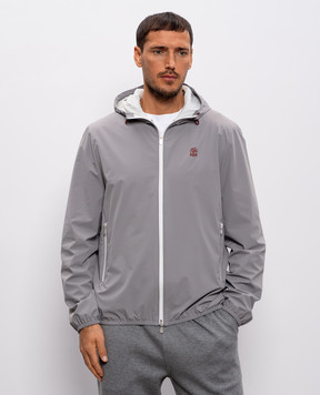Brunello Cucinelli Grey windbreaker with emblem MM49A7440G