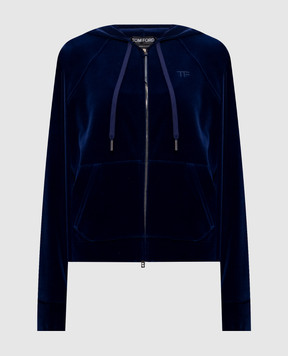 Tom Ford Blue velour sports jacket FLJ072JEX154