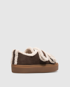Inuikii Brown suede sneakers with fur 10010010231