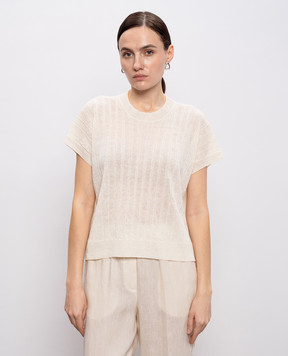 Peserico Beige top with linen M99151F1209386