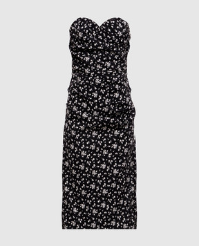 Dolce&Gabbana Black silk bustier dress F633DTFSAGU