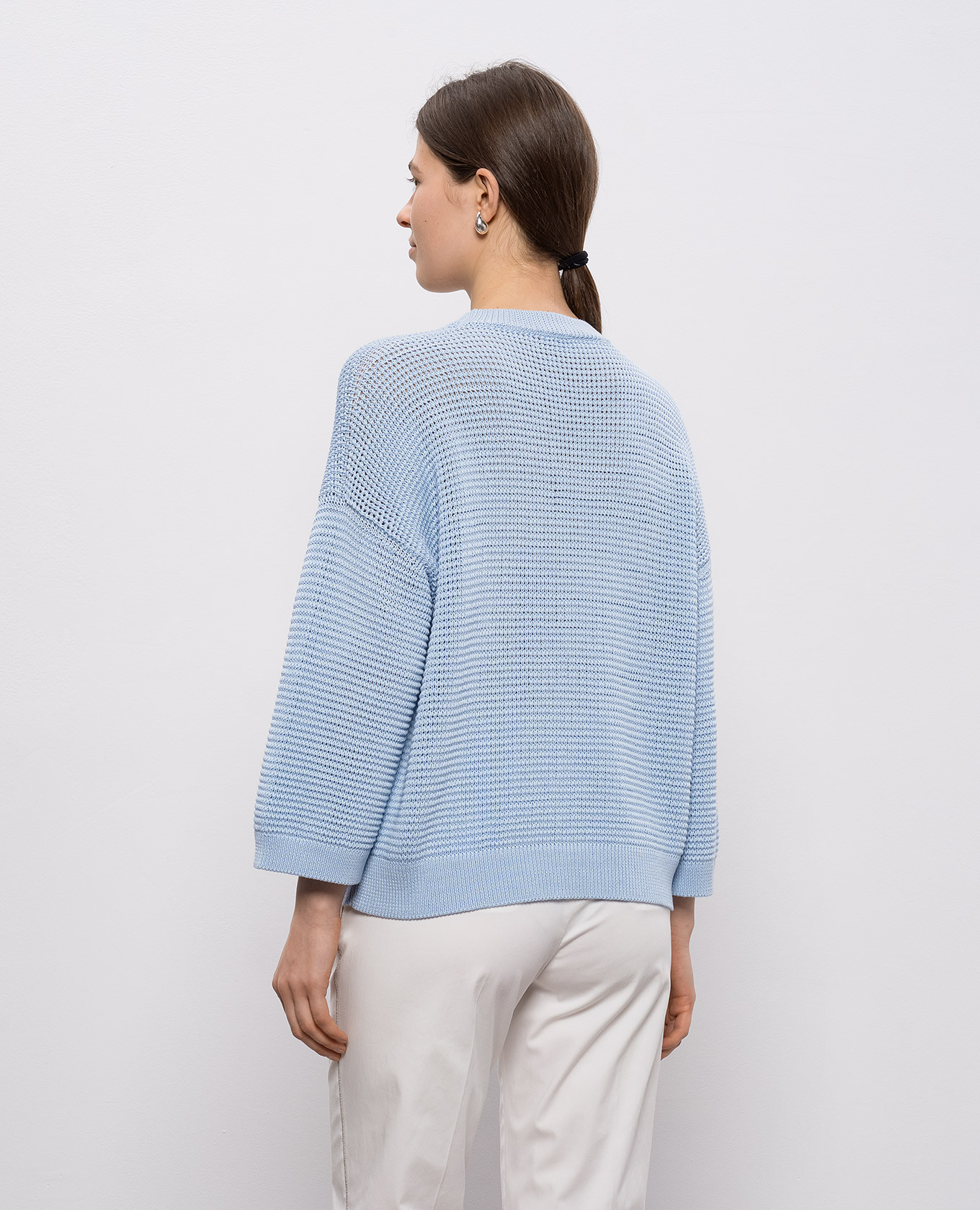 

Blue openwork jumper with chain Peserico, Light blue