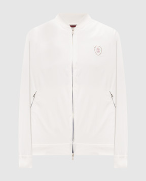 Brunello Cucinelli White sports jacket with logo print MB4229084T