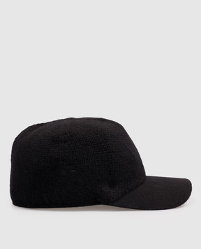 Marco Pescarolo Black Bufera cashmere cap BUFERA54M04