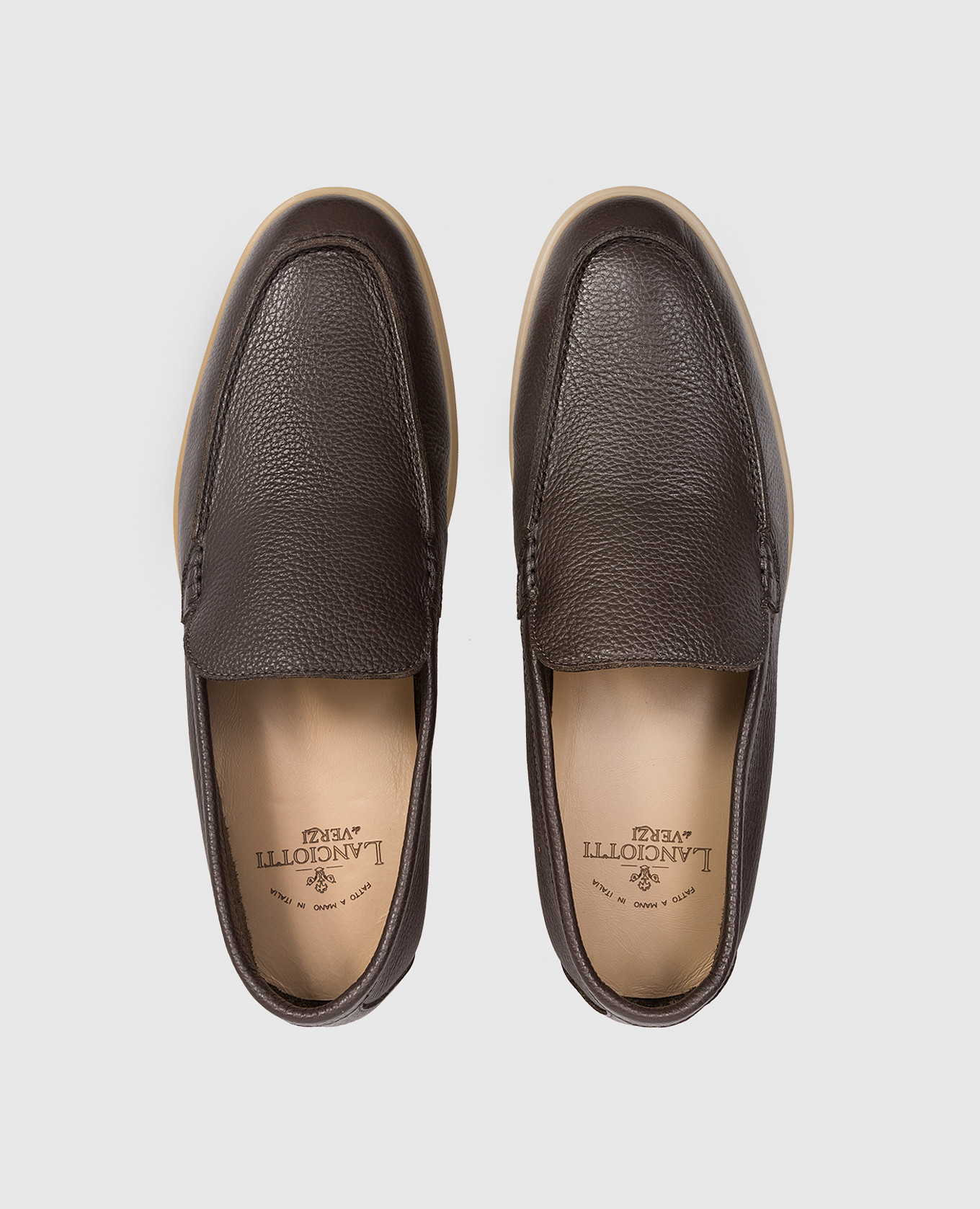 Brown leather loafers FELIX Lanciotti De Verzi 4