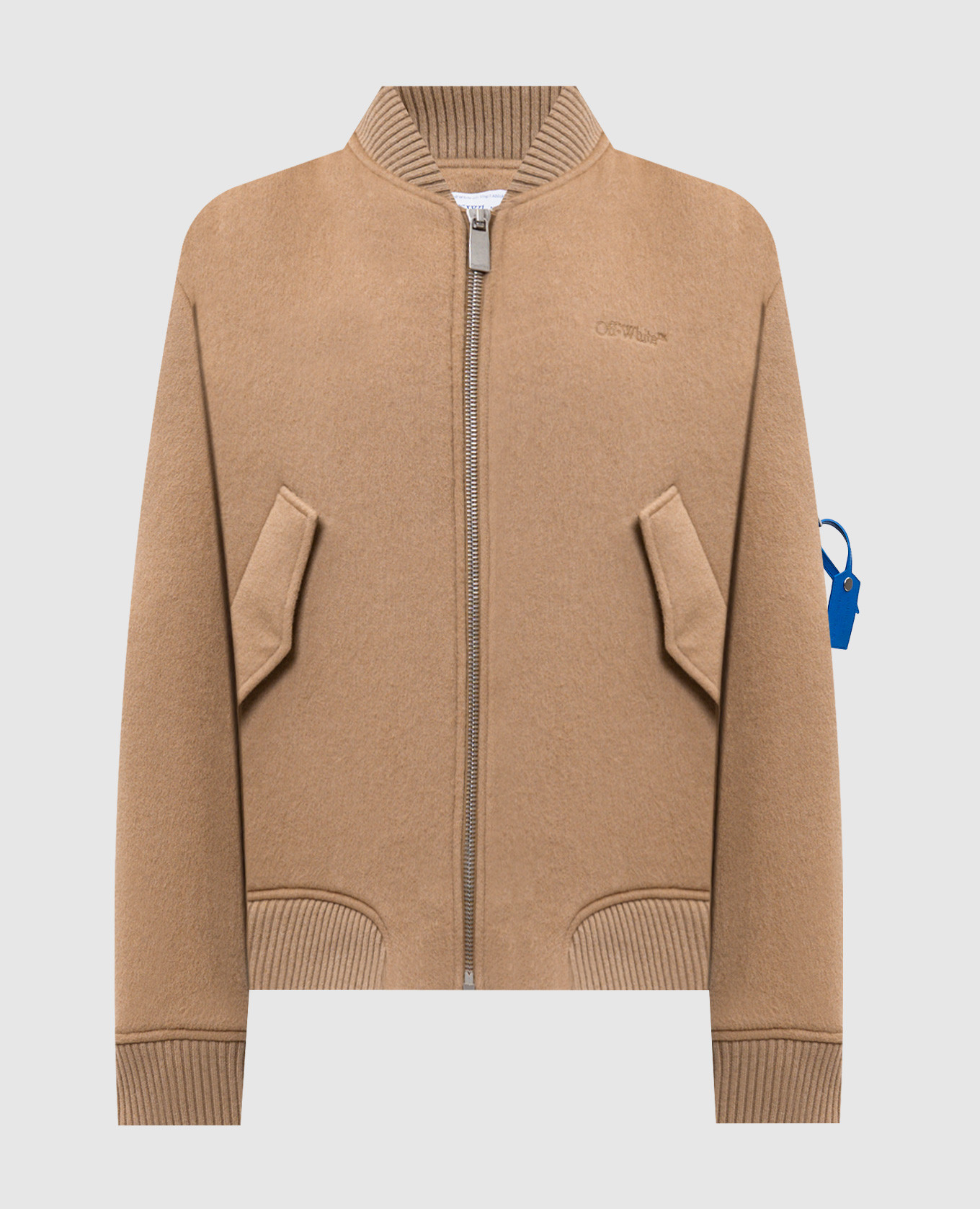 Beige cashmere bomber jacket with logo Off-White