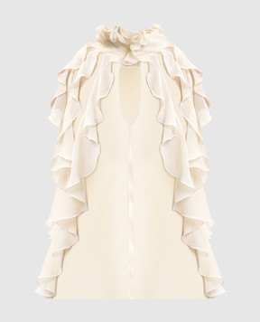 Alexander McQueen Silk top with ruffles 846784QBADS