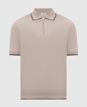 Castangia dal 1850 Beige polo with silk NCCA38MCE26