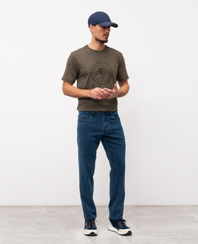 Scissor Scriptor Blue Costantino jeans with logo embroidery COSTANTINOT2252733