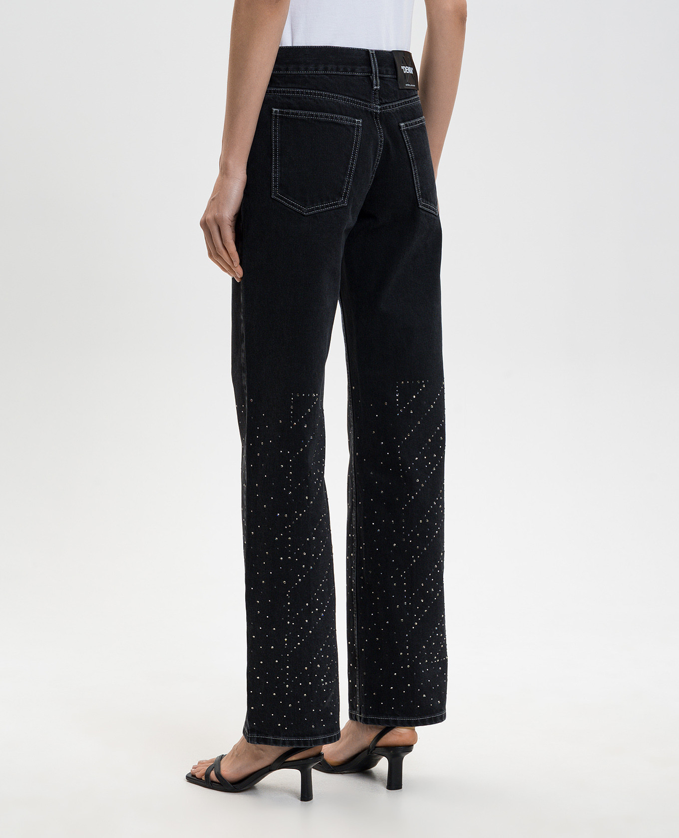 Black Susy jeans with Swarovski crystals Off-White 4