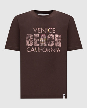 Palm Angels Cali Vibes Brown T-Shirt PAWAA006JR003