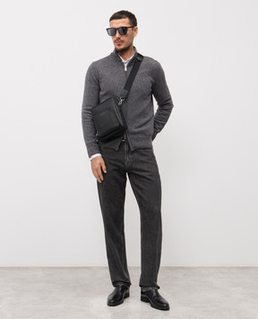 Cashmere&Whiskey Gray merino wool cardigan 50706