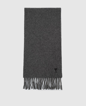 Ami Paris Gray wool scarf USF677AW0047w