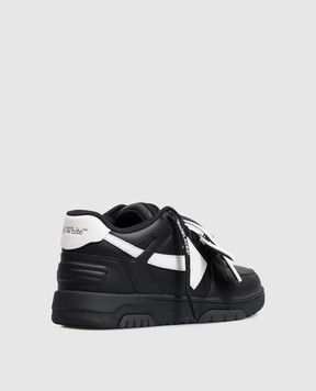 Off-White Out Of Office black leather sneakers W259C9L018