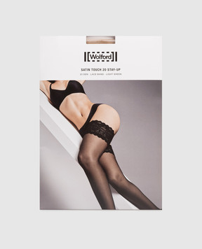 Wolford Beige stockings with lace 20 den Satin touch 21223