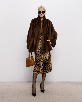 Rindi Brown mink fur coat 065VS026