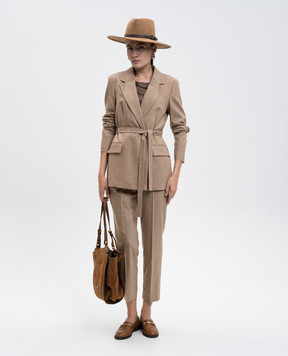 Peserico Beige wool and cashmere pants P0457203358