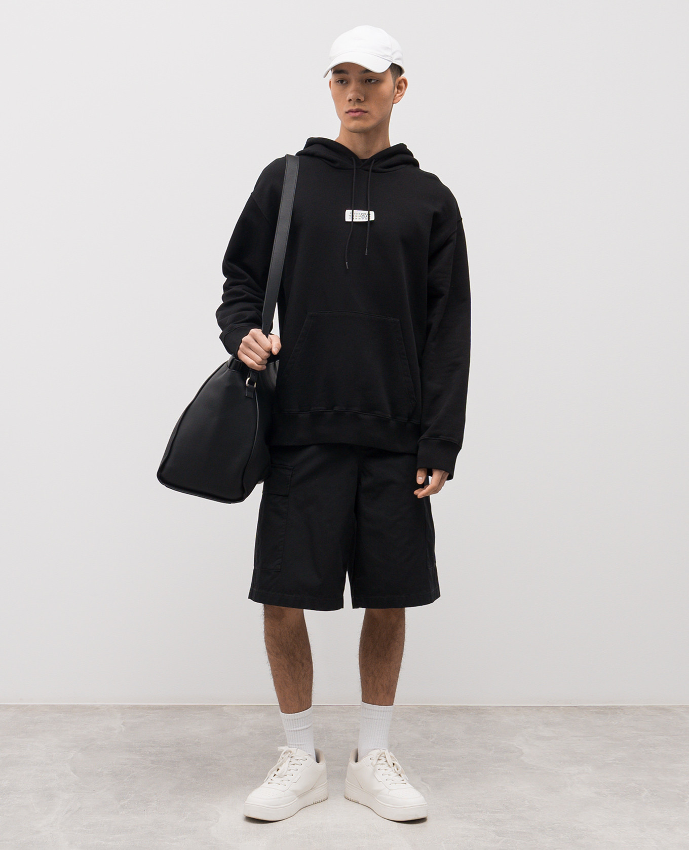 

Black hoodie with logo patch Maison Margiela MM6