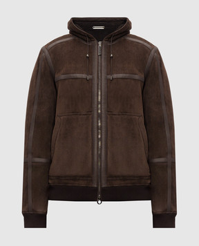 Stefano Ricci Brown sheepskin coat with zipper M7J6300340LACONY
