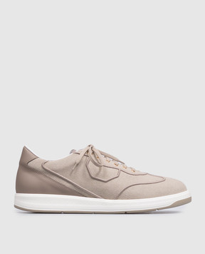 Stefano Ricci Beige sneakers with monogram logo UZ34E6602TSWY