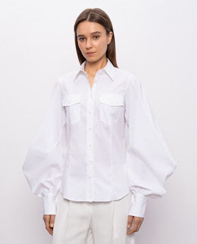 Brunello Cucinelli White shirt with a monil chain M0091NM906