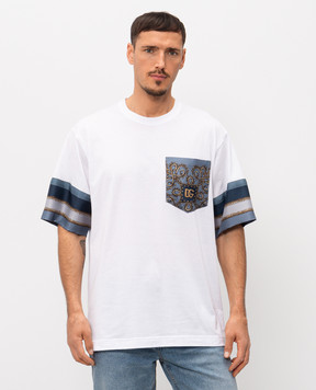 Dolce&Gabbana White silk printed T-shirt G8SB2TG7PZK
