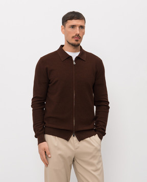 ISAIA Brown cardigan made of wool, silk and cashmere MG8441Y0537