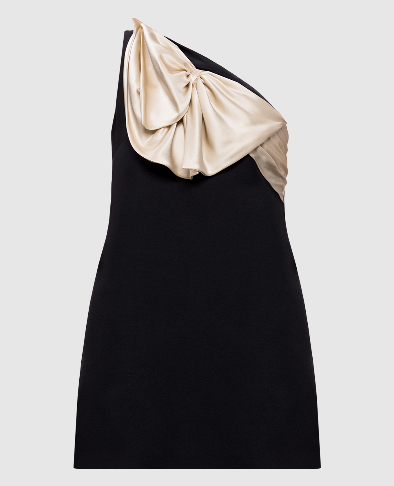 

Black one-shoulder dress made of wool and silk Valentino