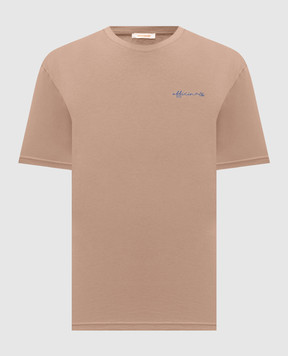 Officina 36 Brown T-shirt with branded print CUPF73
