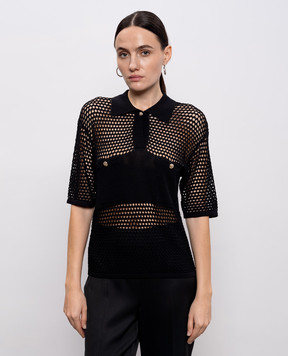 Twinset Black openwork polo 261AP3033