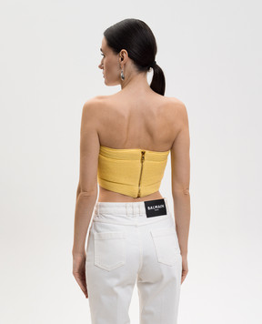 Balmain Yellow layered top GF1AA405KJ29