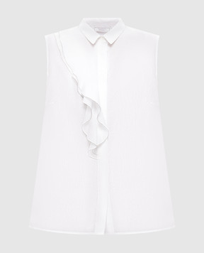 Peserico White silk top with ruffles A0811608372