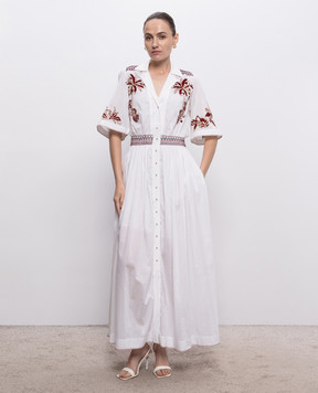 Alemais Odie shirt dress with ivory embroidery 6892D