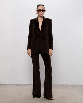 Jacob Lee Brown velvet flared pants WWP052AW26VCP